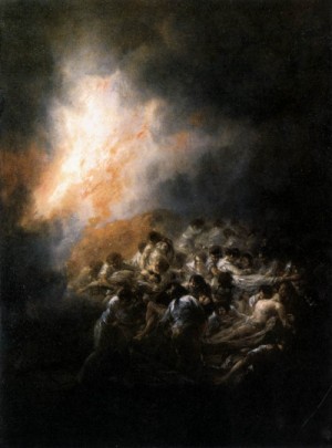 Oil goya francisco Painting - Fire at Night  1793-94 by Goya Francisco