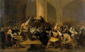 Oil goya francisco Painting - Inquisition Scene  c.1816 by Goya Francisco
