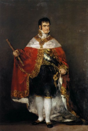 Oil goya francisco Painting - King Ferdinand VII with Royal Mantle 1814 by Goya Francisco