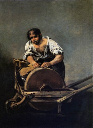 Oil goya francisco Painting - Knife Grinder  1808-12 by Goya Francisco