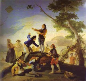 Oil goya francisco Painting - La cometa (The Kite). 1778 by Goya Francisco