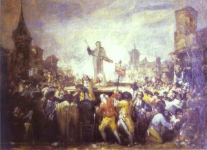 Oil goya francisco Painting - Le motin de Esquilache (The Esquilache Riots). c. 1766-1767 by Goya Francisco