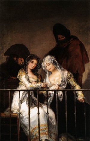 Oil goya francisco Painting - Majas on Balcony   1800-14 by Goya Francisco
