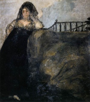 Oil goya francisco Painting - Manola (La Leocadia)  1820-23 by Goya Francisco
