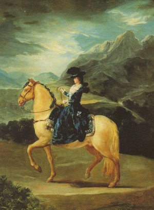 Oil goya francisco Painting - Maria Teresa of Vallabriga on Horseback, 1783, by Goya Francisco