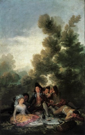 Oil goya francisco Painting - Picnic  1788 by Goya Francisco