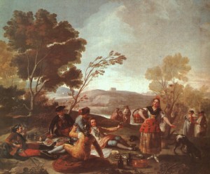 Oil goya francisco Painting - Picnic on the Banks of the Manzanares, 1776 by Goya Francisco