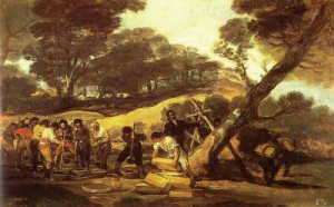 Oil goya francisco Painting - Powder Factory in the Sierra. c. 1810-1814 by Goya Francisco