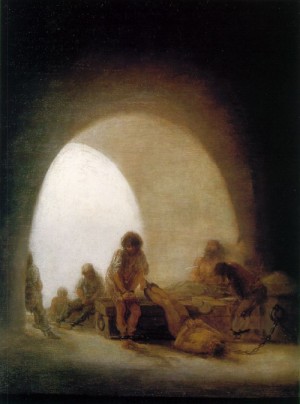 Oil goya francisco Painting - Prison Interior  c. 1810-14 by Goya Francisco