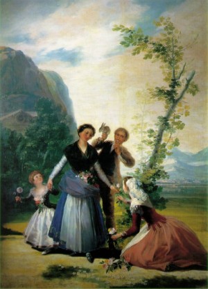 Oil goya francisco Painting - Spring (or The Flower Girls)  1786-7 by Goya Francisco