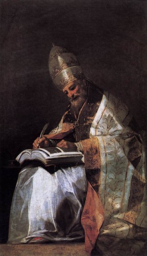 Oil goya francisco Painting - St Gregory  c. 1797 by Goya Francisco