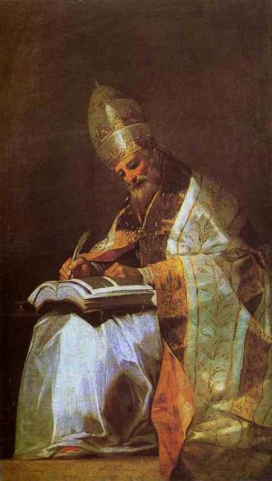 Oil goya francisco Painting - St. Gregory. c. 1797 by Goya Francisco