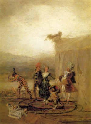 Oil goya francisco Painting - Strolling Players by Goya Francisco
