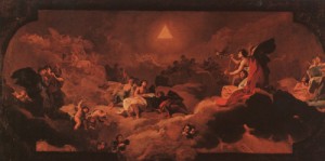Oil goya francisco Painting - The Adoration of the Name of The Lord, 1772 by Goya Francisco