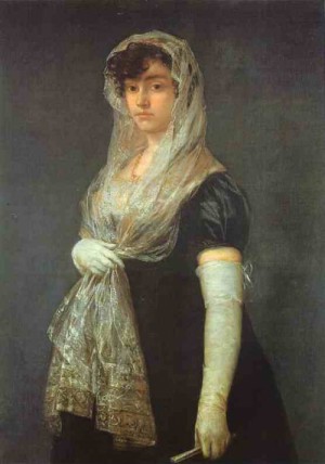 Oil goya francisco Painting - The Bookseller's Wife. c. 1805-08 by Goya Francisco