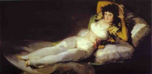 Oil goya francisco Painting - The Clothed Maja (La Maja Vestida). 1800-03 by Goya Francisco