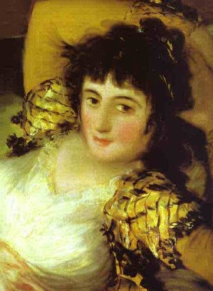 Oil goya francisco Painting - The Clothed Maja (La Maja Vestida). Detail. 1800-03 by Goya Francisco