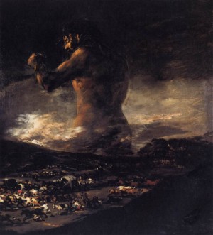 Oil goya francisco Painting - The Colossus   1808 by Goya Francisco