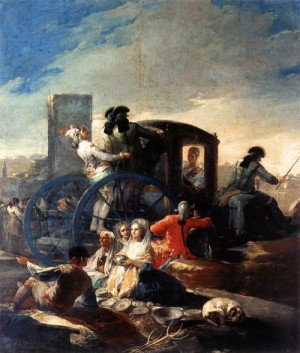 Oil goya francisco Painting - The Crockery Vendor  1779 by Goya Francisco