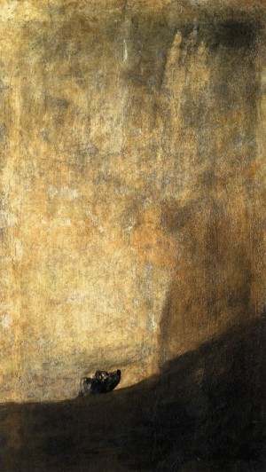 Oil goya francisco Painting - The Dog  1820-23 by Goya Francisco