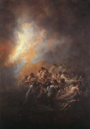 Oil goya francisco Painting - The Fire, 1793 by Goya Francisco