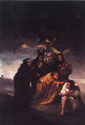 Oil goya francisco Painting - The Incantation    1797-98 by Goya Francisco