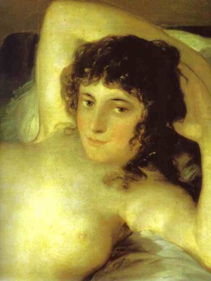 Oil goya francisco Painting - The Nude Maja (La Maja Desnuda). Detail. c. 1799-1800 by Goya Francisco
