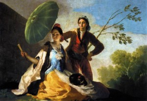 Oil goya francisco Painting - The Parasol  1776-78 by Goya Francisco