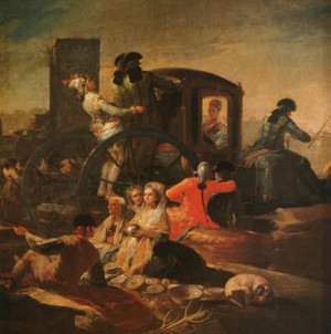 Oil goya francisco Painting - The Pottery Vendor, 1779 by Goya Francisco