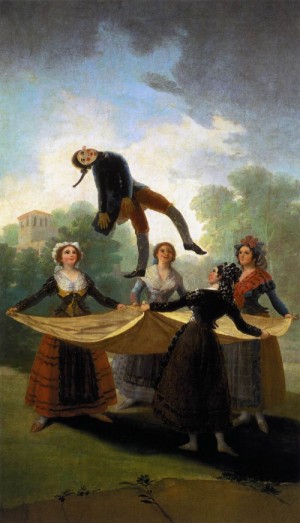 Oil goya francisco Painting - The Straw Manikin  1791-92 by Goya Francisco
