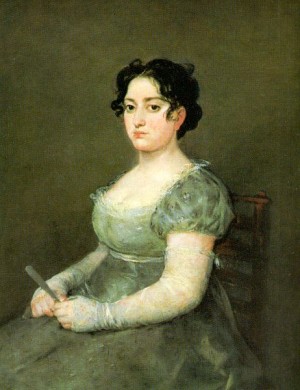 Oil canvas Painting - The Woman with a Fan, canvas, Musee du Louvre, Paris by Goya Francisco