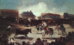 Oil goya francisco Painting - Village Bullfight, 1793 by Goya Francisco