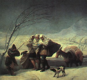 Oil goya francisco Painting - Winter (The Snowstorm), 1786 by Goya Francisco