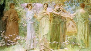  Photograph - The Days, 1886 by Dewing, Thomas Wilmer