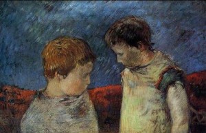 Oil gauguin,paul Painting - Aline Gauguin And One Of Her Brothers by Gauguin,Paul