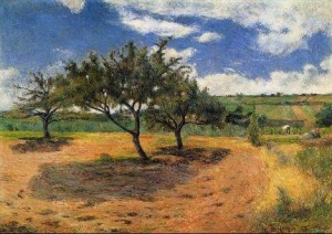 Oil gauguin,paul Painting - Apple Trees At L Hermitage by Gauguin,Paul
