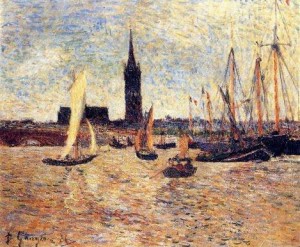 Oil gauguin,paul Painting - Bordeaux Harbor by Gauguin,Paul