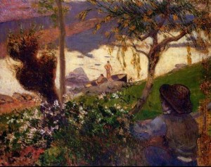 Oil gauguin,paul Painting - Breton Boy By The Aven River by Gauguin,Paul
