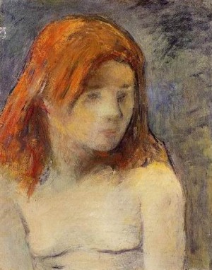 Oil gauguin,paul Painting - Bust Of A Nude Girl by Gauguin,Paul