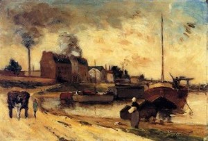 Oil gauguin,paul Painting - Cail Factories And Quai De Grenelle by Gauguin,Paul