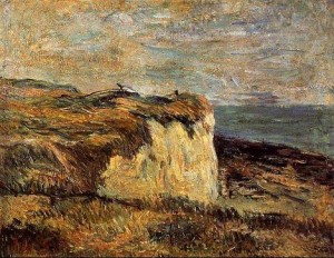 Oil gauguin,paul Painting - Cliff Near Dieppe by Gauguin,Paul