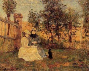 Oil gauguin,paul Painting - Conversation by Gauguin,Paul