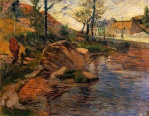 Oil gauguin,paul Painting - Cove Opposite Pont Aven Harbor by Gauguin,Paul