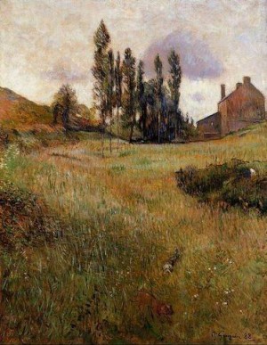 Oil gauguin,paul Painting - Dogs Running Through A Field by Gauguin,Paul