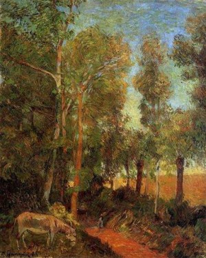 Oil gauguin,paul Painting - Donkey By The Lane by Gauguin,Paul