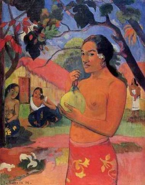 Oil gauguin,paul Painting - Ea Haere La Oe Aka Where Are You Going by Gauguin,Paul