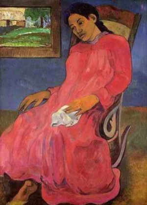 Oil gauguin,paul Painting - Faaturuma Aka Melancholy by Gauguin,Paul