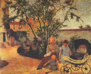 Oil garden Painting - Family of the Artist in the Garden by Gauguin,Paul