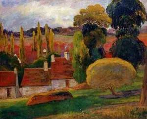 Oil gauguin,paul Painting - Farm In Brittany by Gauguin,Paul