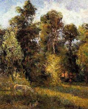 Oil gauguin,paul Painting - Forest Edge by Gauguin,Paul